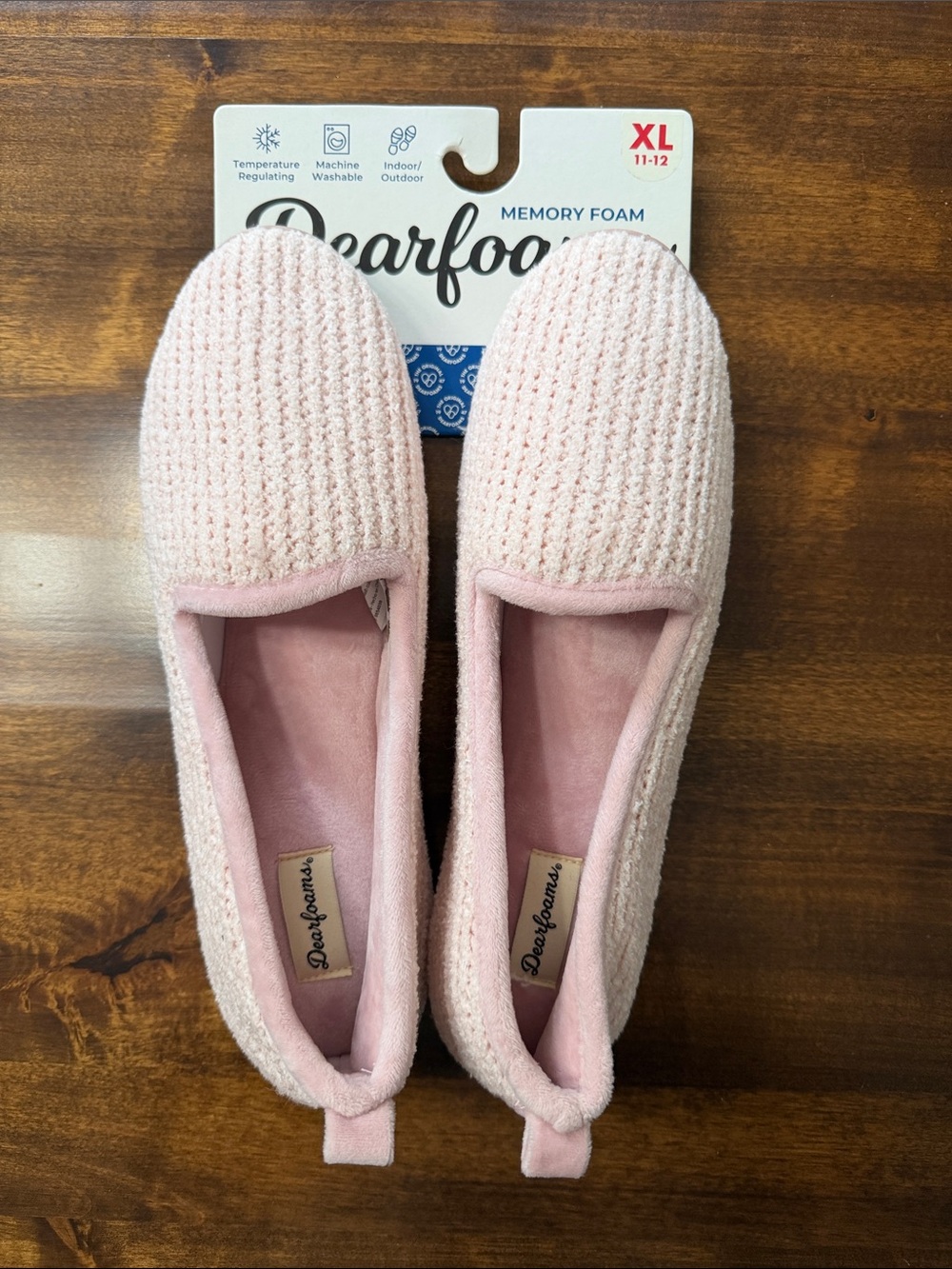 Dearfoams Memory Foam Pink Indoor Outdoor Slipper Shoes Size XL 11-12